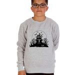 Kids Haunted House of Halloween Oxford Grey Jumper