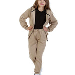 Trendy Toggs Kids Fleece Zip Up Mocha Tracksuit