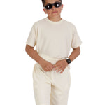 Kids Cream T-shirt and Shorts Set