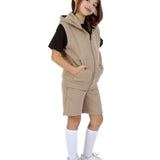 Kids Mocha 2-Piece Gilet and Shorts Set