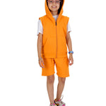 Kids Orange 2-Piece Gilet and Shorts Set
