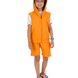 Kids Orange 2-Piece Gilet and Shorts Set