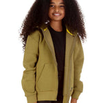 Trendy Toggs Kids Plain Olive Green Zip Up Hoodie