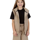 Kids Mocha 2-Piece Gilet and Shorts Set