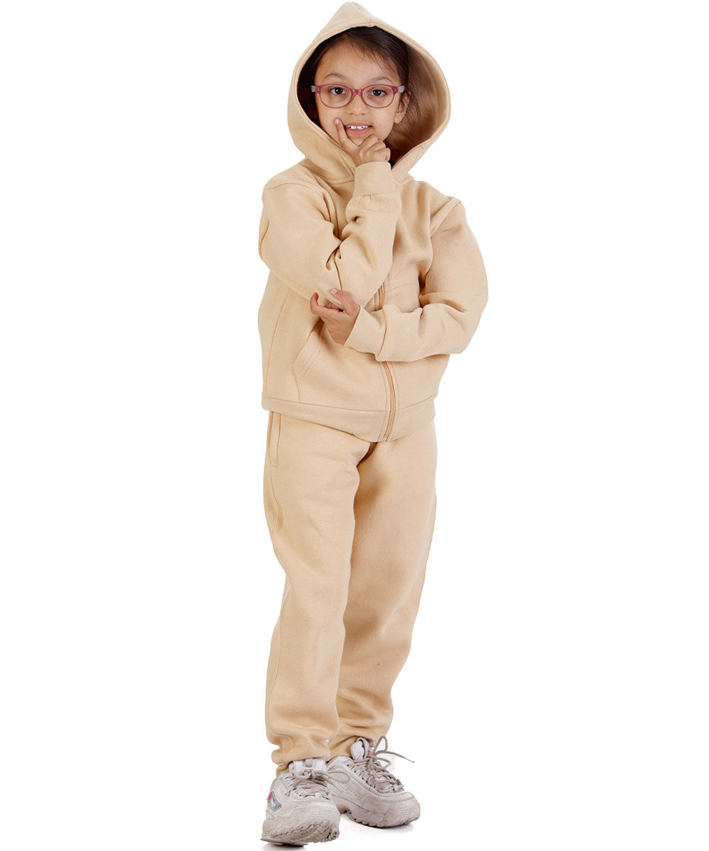 Trendy Toggs Kids Fleece Zip Up Nude Tracksuit
