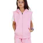 Kids Pink 2-Piece Gilet and Shorts Set
