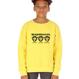 Kids 3 Wise Monkey Print Yellow Sweatshirt