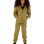 Trendy Toggs Kids Fleece Zip Up Olive Green Tracksuit