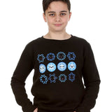 Trendy Toggs Kids Christmas Snowflake Emojis Jumper Black
