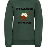 Trendy Toggs Kids Christmas pudding Jumper Green