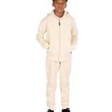 Trendy Toggs Kids Fleece Zip Up Cream Tracksuit