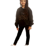 Trendy Toggs Kids The Boss Rhinestone Black Sweatshirt