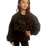 Trendy Toggs Kids The Boss Rhinestone Black Sweatshirt