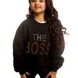 Trendy Toggs Kids The Boss Rhinestone Black Sweatshirt