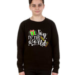 Kids Christmas Candy Joy to the World Jumper Black