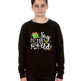 Kids Christmas Candy Joy to the World Jumper Black