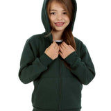 Trendy Toggs Kids Plain Bottle Green Zip Up Hoodie
