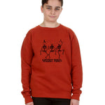 Kids Halloween Scary Dancing Skeleton Rust Sweatshirt