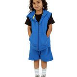 Kids Royal Blue 2-Piece Gilet and Shorts Set