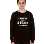 Trendy Toggs Kids Snowmies Christmas Jumper Black