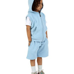 Kids Denim 2-Piece Gilet and Shorts Set