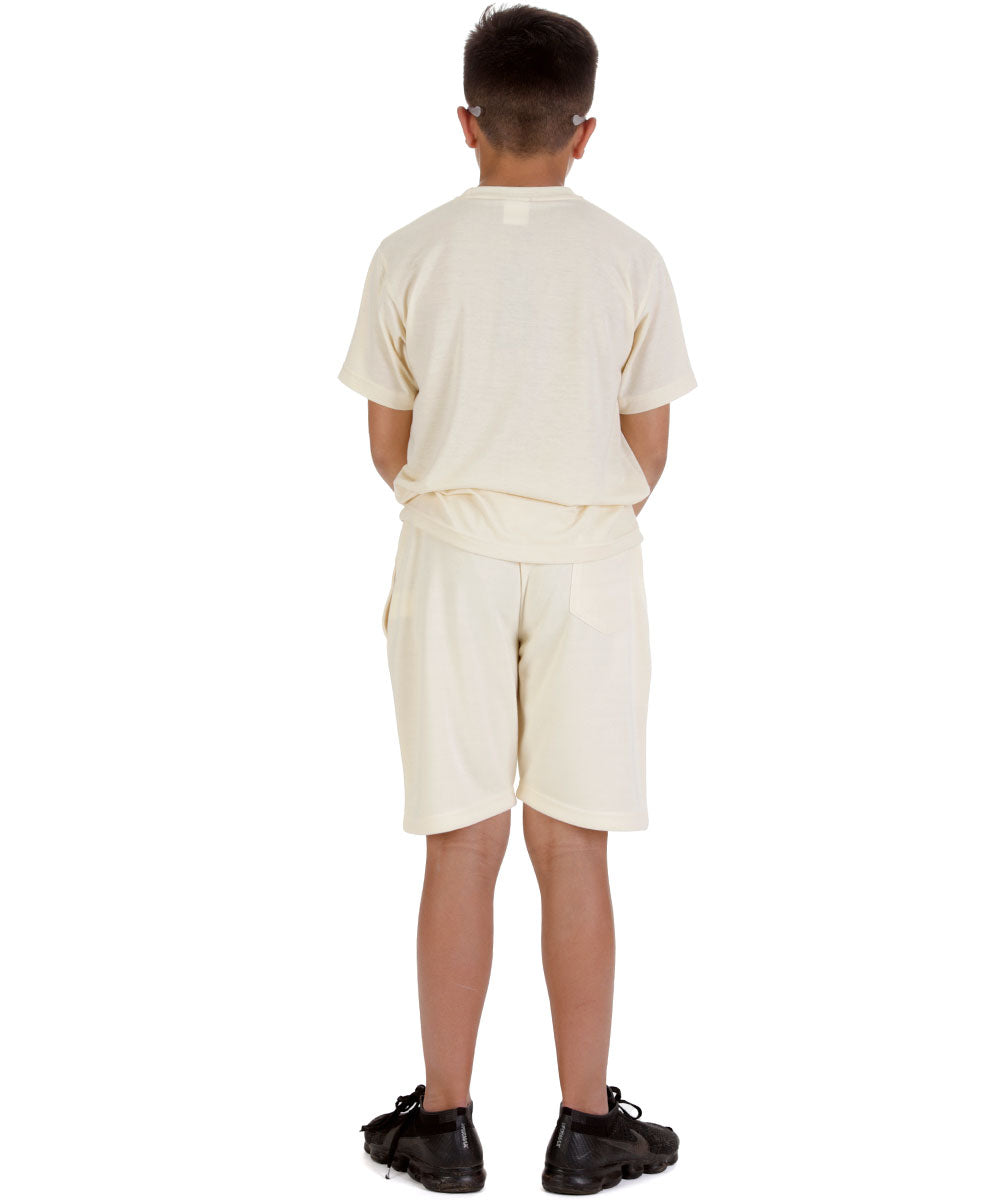 Kids Cream T-shirt and Shorts Set