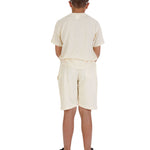 Kids Cream T-shirt and Shorts Set
