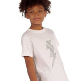 Trendy Toggs Kids White Lighting Bolt Rhinestone T-shirt
