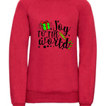 Kids Christmas Candy Joy to the World Jumper Red