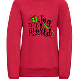 Kids Christmas Candy Joy to the World Jumper Red