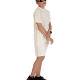 Kids Cream T-shirt and Shorts Set
