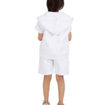 Kids White 2-Piece Gilet and Shorts Set
