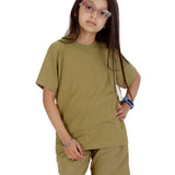 Kids Olive Green T-shirt and Shorts Set