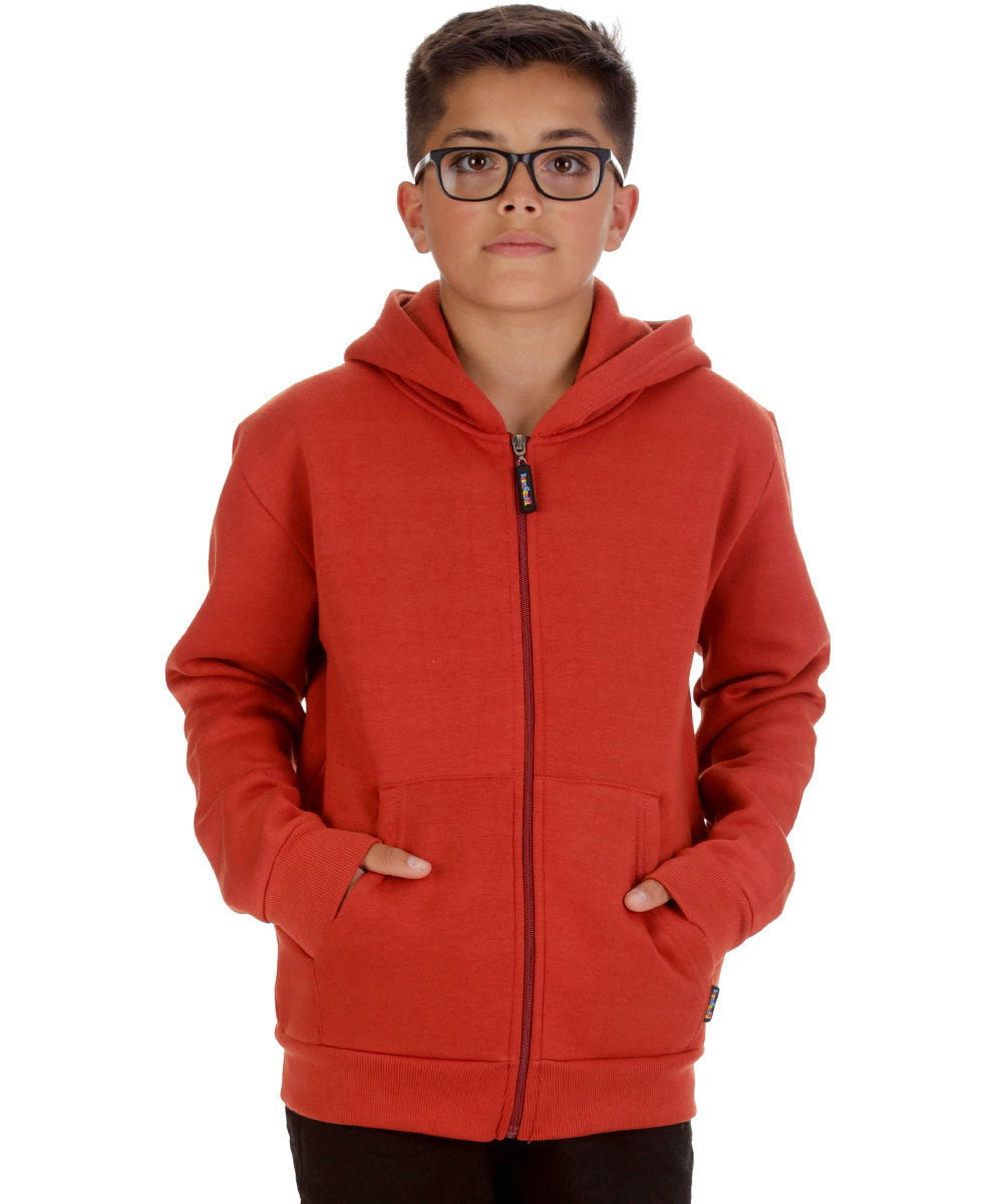 Trendy Toggs Kids Plain Rust Zip Up Hoodie