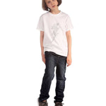 Trendy Toggs Kids White Lighting Bolt Rhinestone T-shirt