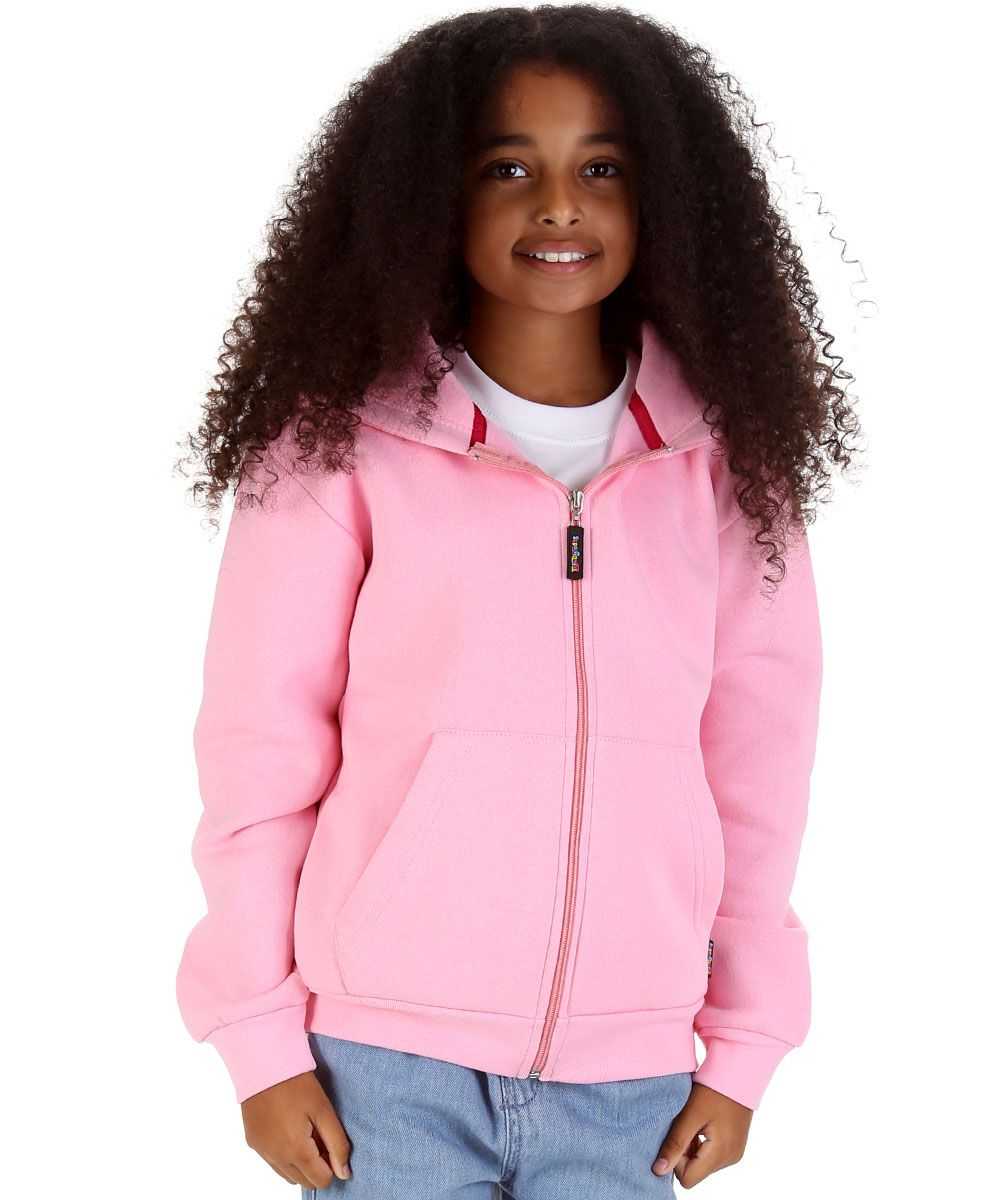 Trendy Toggs Kids Plain Pink Zip Up Hoodie