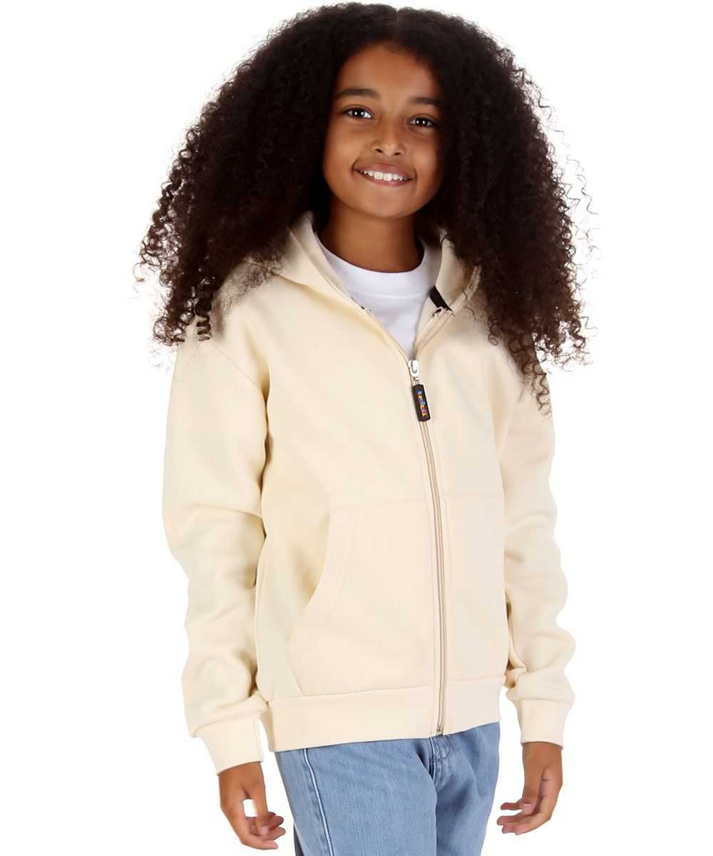 Trendy Toggs Kids Plain Cream Zip Up Hoodie