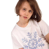 Trendy Toggs Kids Winter Snowflake White Rhinestone T-shirt