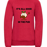 Trendy Toggs Kids Christmas pudding Jumper Red