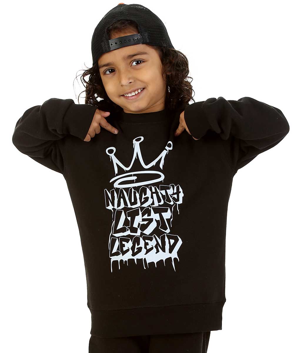 Trendy Toggs Kids Naughty List Legend Christmas Jumper Black
