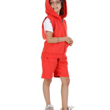 Kids Red 2-Piece Gilet and Shorts Set