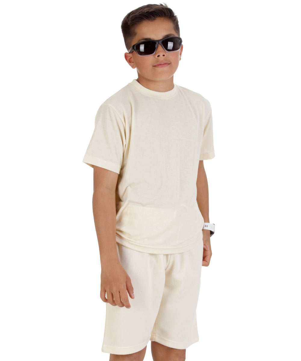 Kids Cream T-shirt and Shorts Set