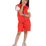 Kids Red 2-Piece Gilet and Shorts Set