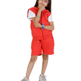 Kids Red 2-Piece Gilet and Shorts Set