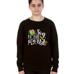Kids Christmas Candy Joy to the World Jumper Black