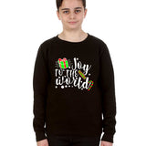 Kids Christmas Candy Joy to the World Jumper Black