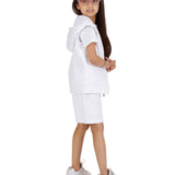 Kids White 2-Piece Gilet and Shorts Set