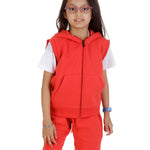 Kids Red 2-Piece Gilet and Shorts Set