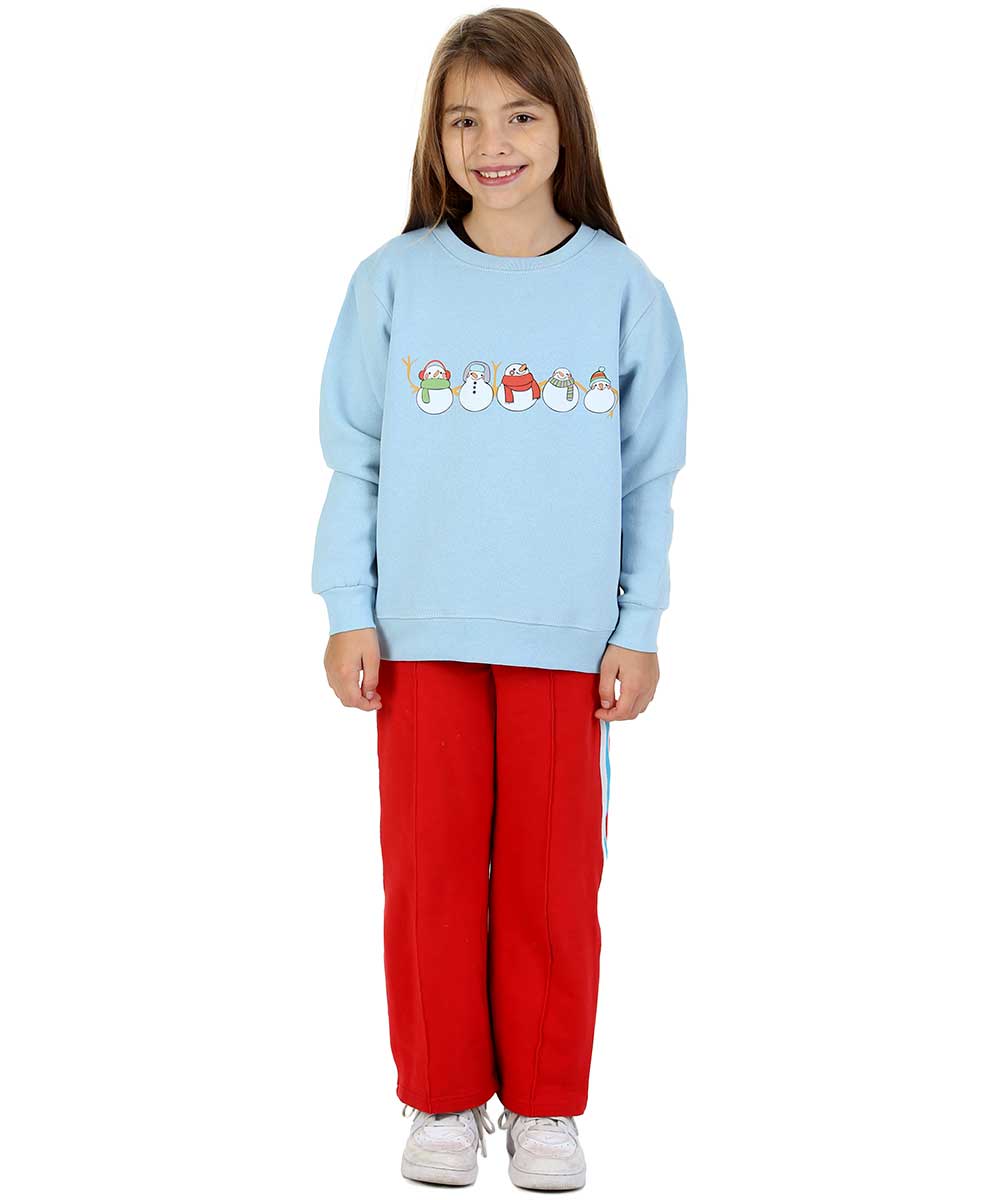 Trendy Toggs Kids Christmas Snowman Jumper Denim Blue