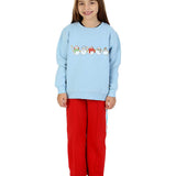 Trendy Toggs Kids Christmas Snowman Jumper Denim Blue